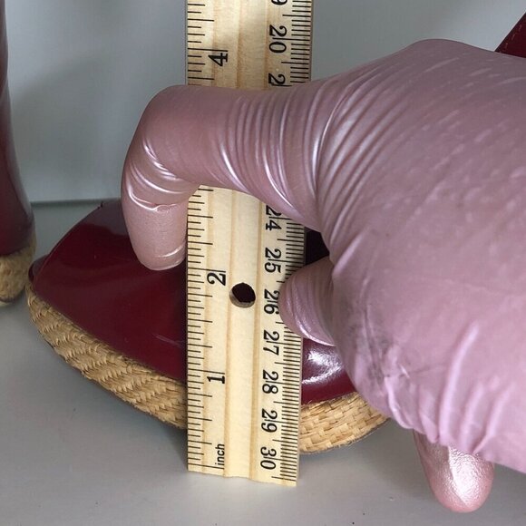 STEVE MADDEN Heels Women's Size US9 Red Tan Richh Leather Peep Toe Shoes - Picture 5 of 11